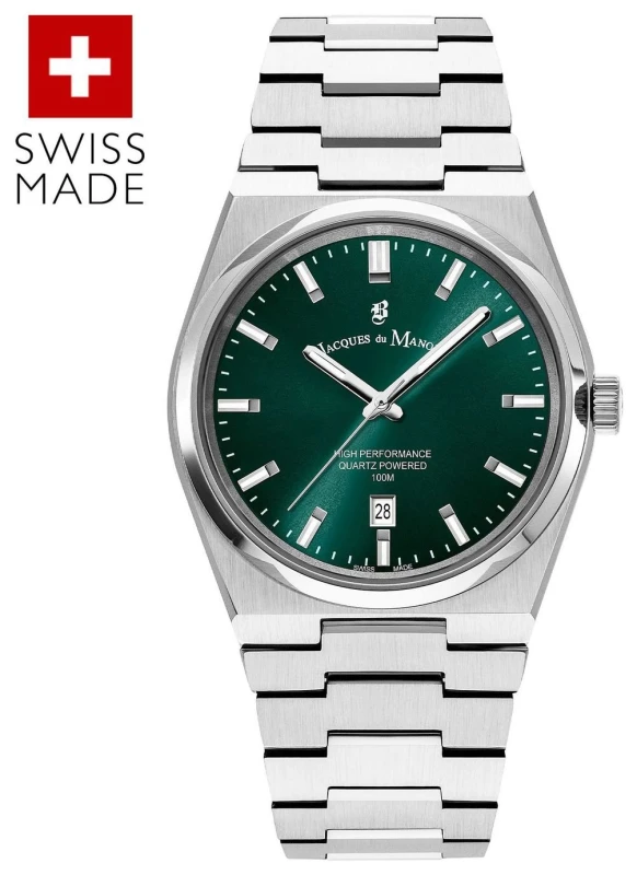 Image of Jacques Du Manoir Jacques du Manoir Mens Horizon Silver Plated Bracelet Watch