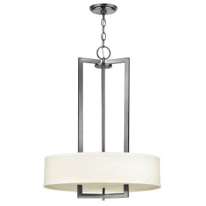Image of 3 Light Ceiling Pendant Chandelier Antique Nickel, E27