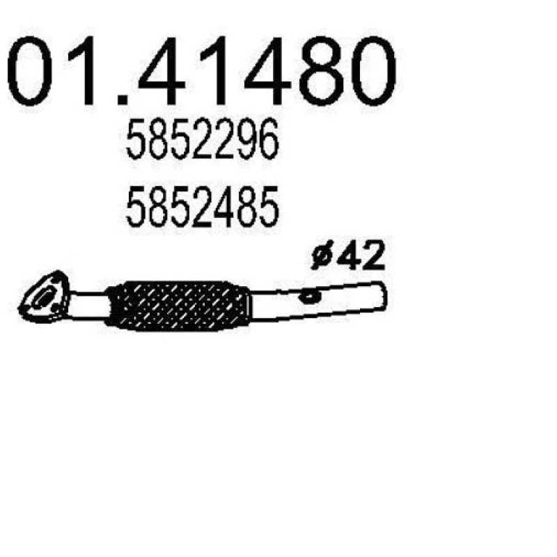 Image of MTS 01.41480 Exhaust Pipe Front, Length: 650mm Exhaust Pipe (17)