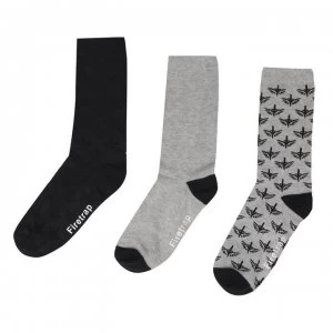 Image of Firetrap 3 Pack Formal Socks Ladies - Black/Grey Marl