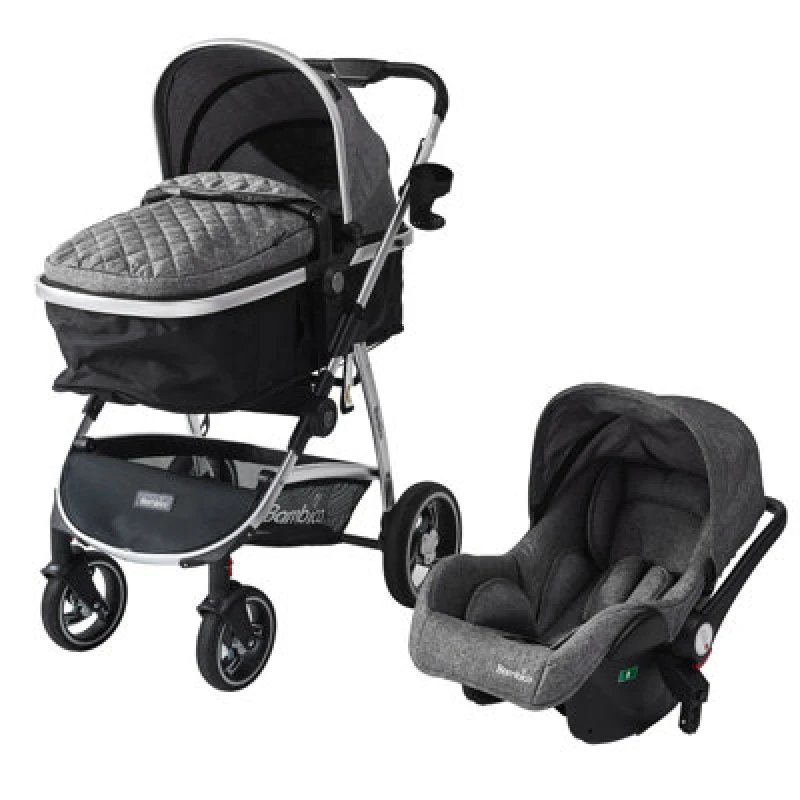 Image of Groundlevel Bambico 3 In 1 Deluxe Pushchair Stroller