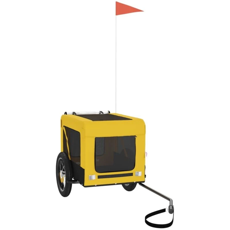 Image of VIDAXL Vidaxl - Pet Bike Trailer Yellow and Black Oxford Fabric&Iron 8720845769956