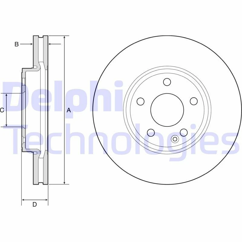 Image of DELPHI Brake disc DELPHI BG4788C