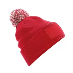 Image of Beechfield Unisex Adults Snowstar Printers Beanie (One Size) (Classic Red/Off White)