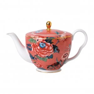 Wedgwood Paeonia Blush Teapot Coral Pink