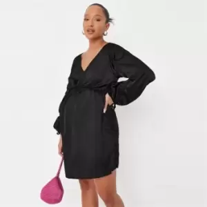 image of Missguided Channel Sleeve Mini Dress - Black