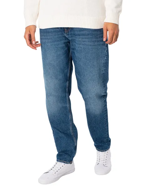 Image of Tommy Jeans Isaac Relaxed Tapered Jeans Medium Denim 38W x 32L