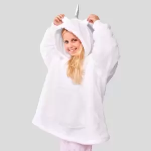 image of Dreamscene Kids White Unicorn Blanket Hoodie White