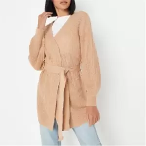 Image of Missguided Oversized Belted Cardigan - Neutral