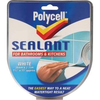 Image of Polycell Sealant Strip For Kitchen and Bathrooms - 41mm