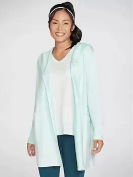 Image of Skechers Restful Open Cardigan, Pink, Size L, Women