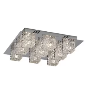 image of Bourbon Glass Shade Cluster Ceiling Light Chrome