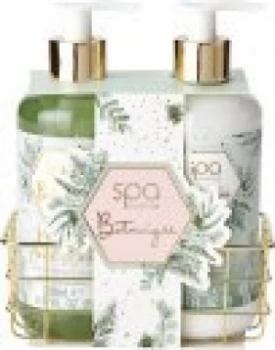 image of Style & Grace Spa Botanique Luxury Handcare Gift Set Eco Packaging 280ml Hand Wash + 280ml Hand Lotion + Metallic Basket