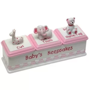 image of Baby Girl Triple Keepsake Box