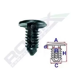 Image of ROMIX Clip B23187 SUZUKI,SWIFT III (MZ, EZ),Wagon R+ Schragheck (MM),IGNIS II,IGNIS (FH),SWIFT II Schragheck (EA, MA),Wagon R+ Schragheck (EM)