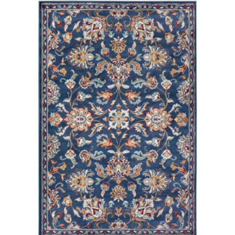 Image of THE RUGS Orient Rug Caracci Vintage Floral Design Low Pile Living Room in Blue Size: 80cm x 120cm Blue Unisex 80cm x 120 cm