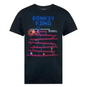 image of Super Mario Mens Retro Gaming Donkey Kong T-Shirt (L) (Black)