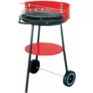 image of 17 Round Garden Charcoal Barbecue / bbq with Wheels