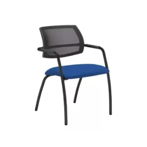 Image of Dams MTO Tuba Black 4 Leg Frame Conference Chair with Half Mesh Back - Blizzard