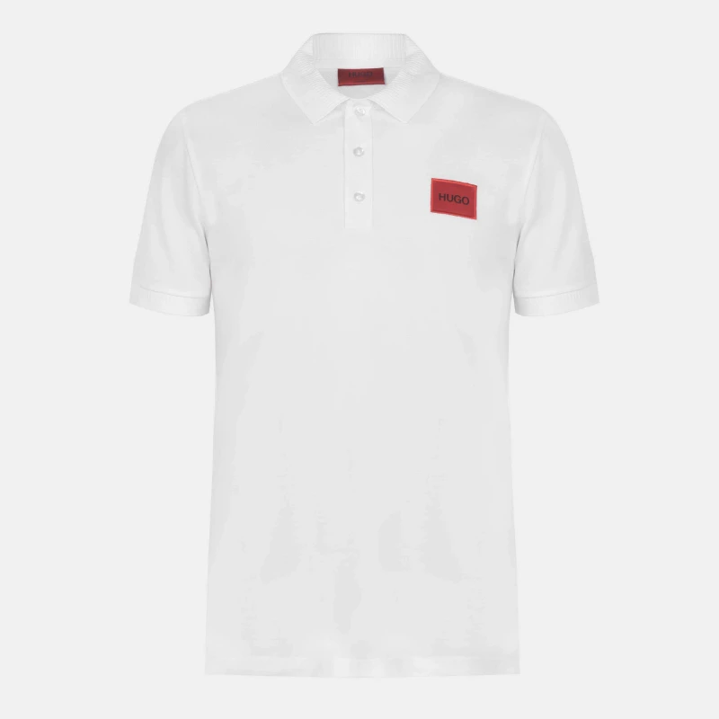 Image of Hugo Mens Short Sleeve Polo Shirt White 100 male L