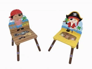 Image of Fantasy Fields Pirate 2 Chair Set Black and Red Hat.