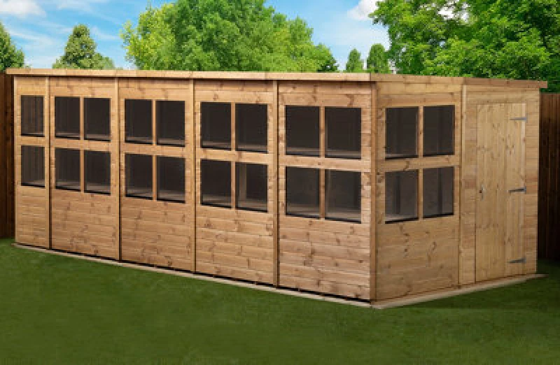 Image of Empire Sheds Empire Pent Potting Shed 18X8 Single Door