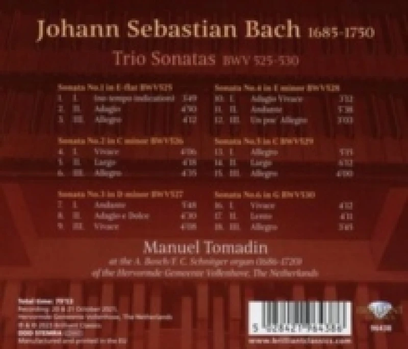 Image of J.S. Bach: Trio Sonatas, BWV525-530 CD / Album (Jewel Case)