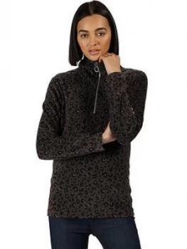 image of Regatta Leela Fleece Top - Leopard Print , Leopard Print, Size 10, Women