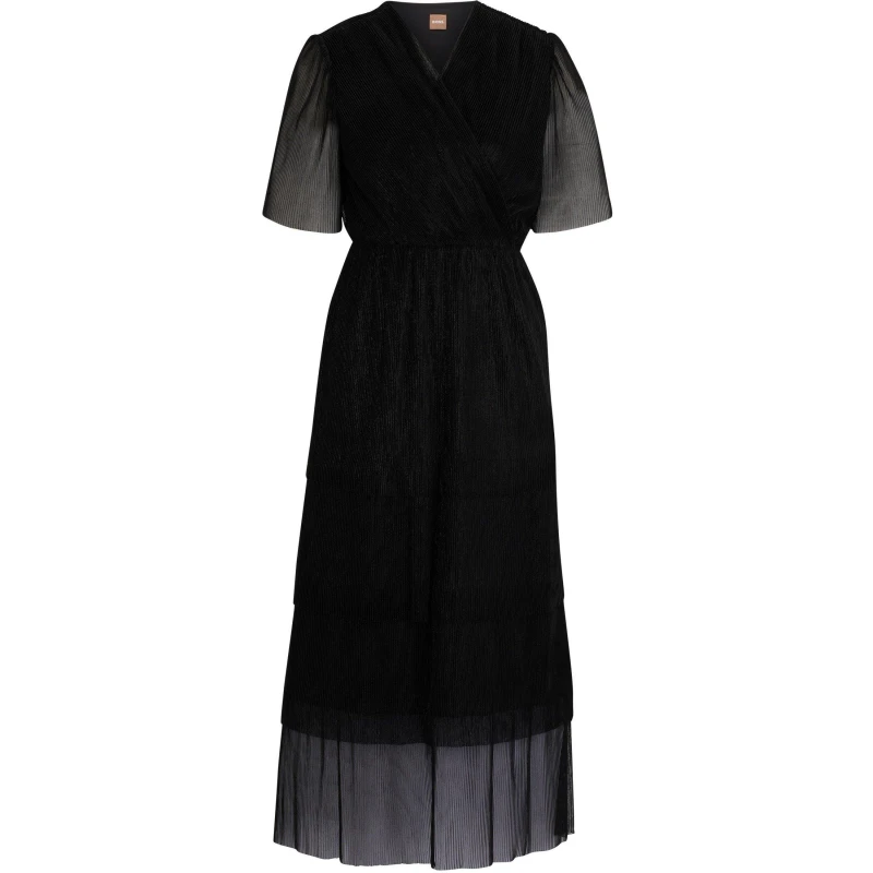 Image of Boss Womens Diplissima Wrap Dress Black female 4 (XXS)