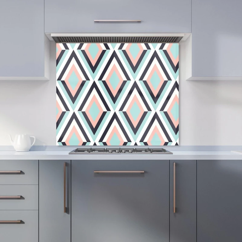 Image of Warren Reed - Designer Coloured Abstract Pattern Kitchen Splashback in Blue Size: 900mm x 650mm Blue Unisex 900mm x 650mm