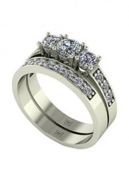 Image of Moissanite Lady Lynsey 9Ct Gold 1Ct Total Moissanite Trilogy Bridal Set