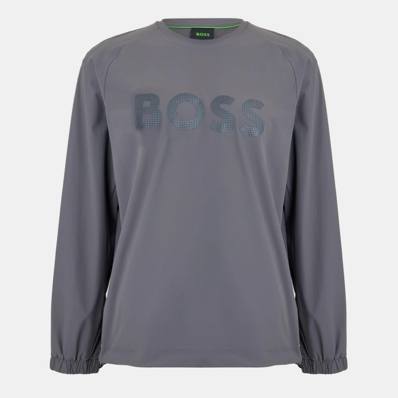 Image of Boss Mens Salwov Crew Sweatshirt Grey male S