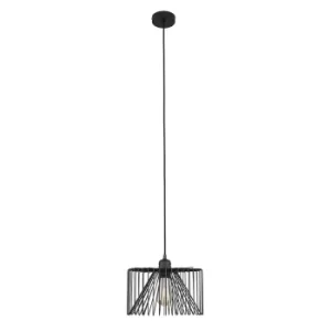 Image of Casco Matt Black Pendant with Black Amadeus Shade