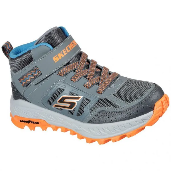 Image of Skechers Boys Fuse Tread Trekor Leather Memory Foam Boots UK Size 13.5 (EU 33) Grey/Charcoal SKE1747-GYCC-13.5