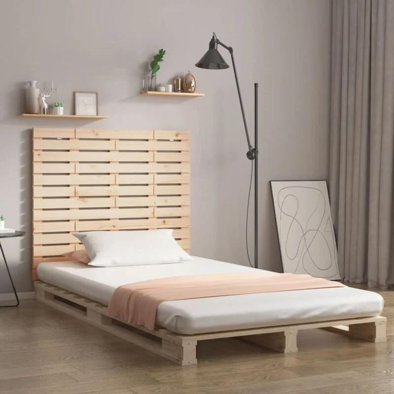 Image of Vidaxl Wall Headboard 96X3X91.5cm Solid Wood Pine, Brown 824673