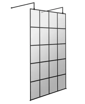 image of Hudson Reed 1000mm Frame Screen With Arms And Feet - Matt Black