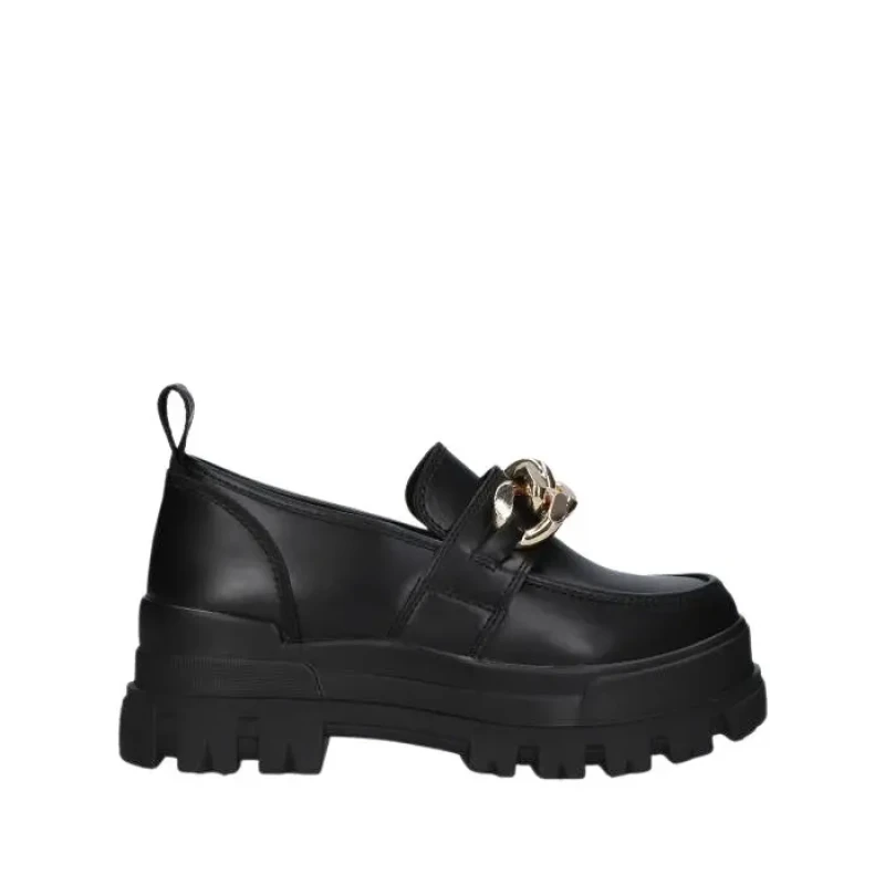 Image of Buffalo Womens moccasins Buffalo Aspha loafer chain Noir Female 40