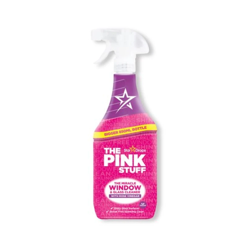 Image of The Pink Stuff The Pink Stuff Window Cleaner with Rose Vinegar 850ml (Pack of 12) 473223 473223