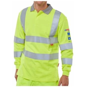 image of ARC COMPLIANT SAT YELLOW POLO XL - Click Arc Clothing