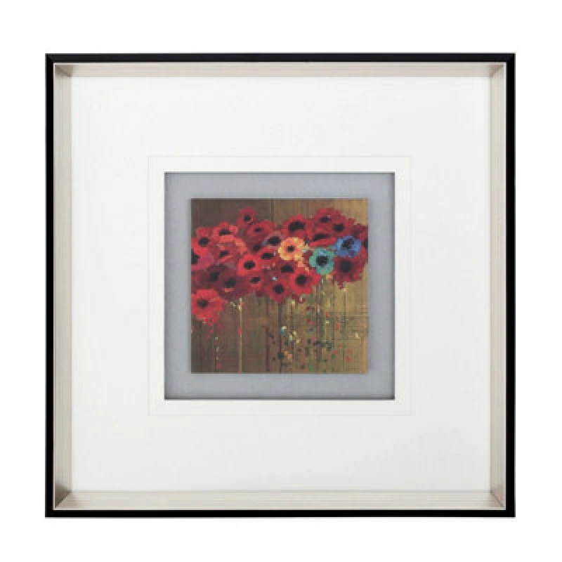 Image of Premier Housewares Poppy Framed Wall Art Home Wall Decor White