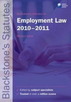 Image of Blackstones Statutes on Employment Law 2010-2011 by Richard Kidner Paperback
