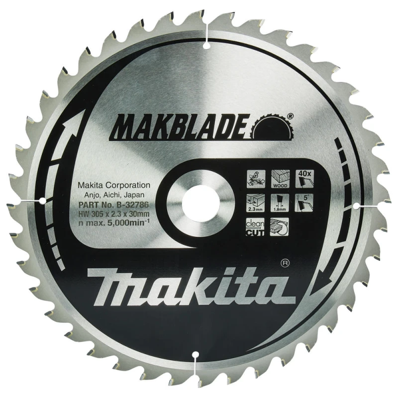 Image of Makita MAKBLADE Circular Saw Blade for Wood Cutting B-32786 Diameter: 305mm