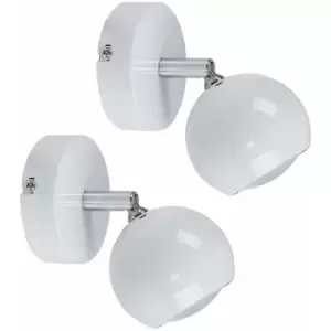 image of Minisun - 2 x Eyeball Ceiling/Wall Spotlights - White