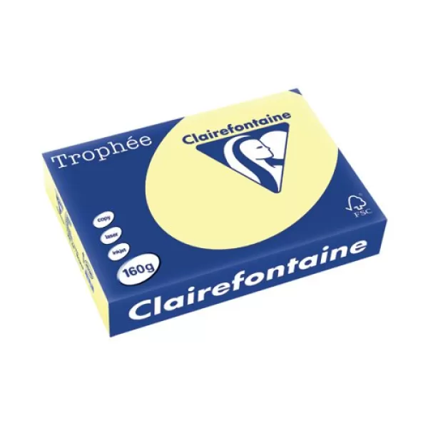 image of Clairefontaine Trophee A4 160 gsm Canary Multipurpose Colour Paper