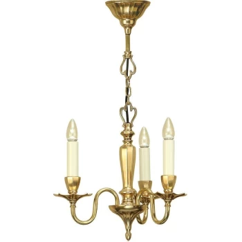 Image of Interiors 1900 Lighting - Interiors 1900Y1002P3 - 3 Light Multi Arm Ceiling Pendant Chandelier Solid Brass, E14