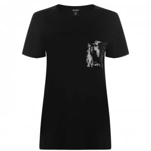 Image of DKNY Sequin T Shirt - BLACK