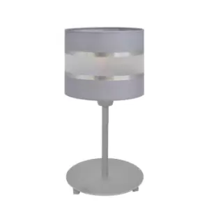 image of Helen Table Lamp With Round Shade Grey, Silver 20cm