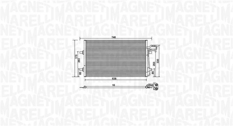 Image of MAGNETI MARELLI Air conditioning condenser MAGNETI MARELLI 350203934000