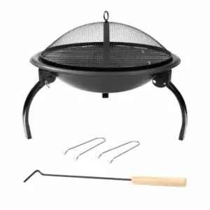 image of Gardenkraft 22'' Bbq Grill And Firepit - Black