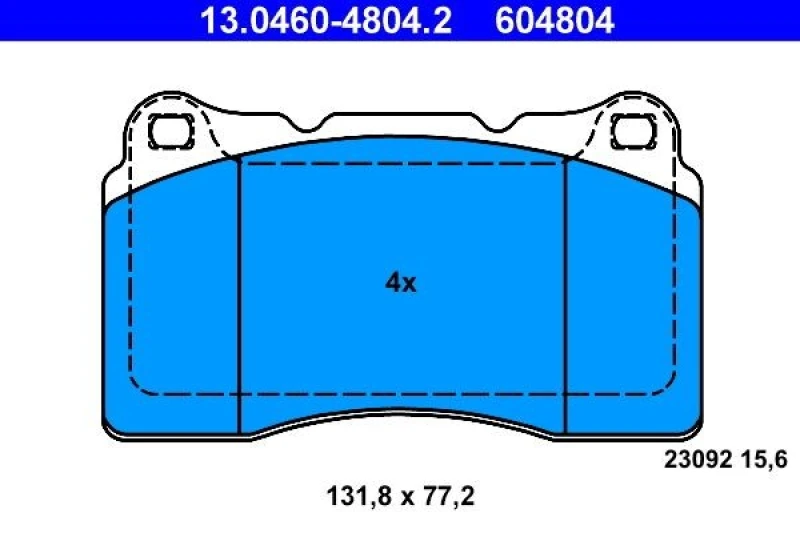Image of ATE 13.0460-4804.2 Brake pad set excl. wear warning contact Brake Pad Set,disc brake (402)